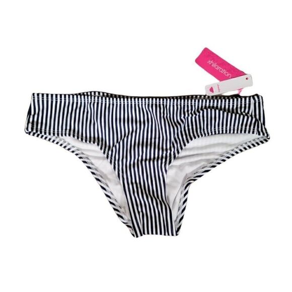 Xhilaration Juniors' Blue Stripe Cheeky Bikini Bottom Sz L - Picture 2 of 12